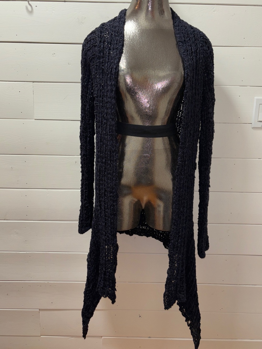 Sandwich_ Wool Blend Open Knit Asymmetrical Cardigan – Size S - Picture 3 of 11